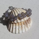 Grey Agate Crystal Gemstone Beaded Chakra Bracelet "Misty"