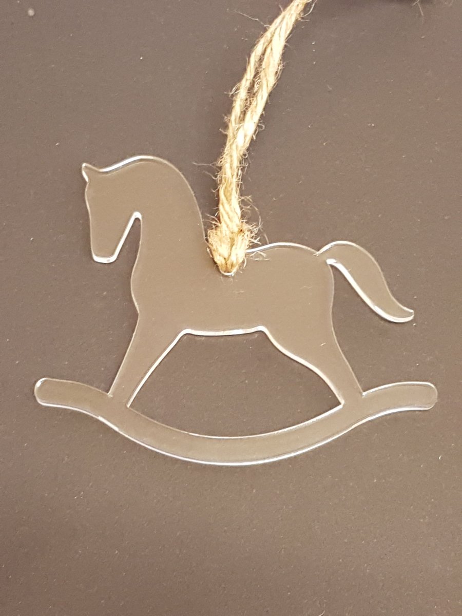 Acrylic Christmas Xmas Bauble Rocking Horse