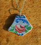 Beach pottery rose pendant - Image 4