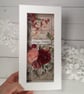 Luxury Handmade Birthday Card (130)Burgundy & Blush Pink Flowers. Sparkling Card - Image 3
