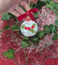 Holly Berry hand-painted Christmas ceramic bauble - Image 6