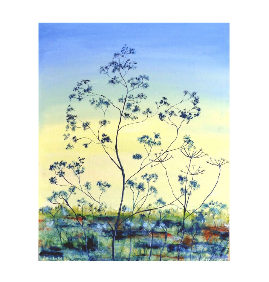 Wildflowers Original Landscape Oil Painting Cow Parsley Modern Impressionist Art