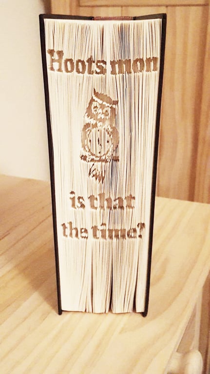 Owl Clock CUT & FOLD Book Folding Pattern - EMAILED PDF PATTERN