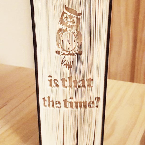Owl Clock CUT & FOLD Book Folding Pattern - EMAILED PDF PATTERN