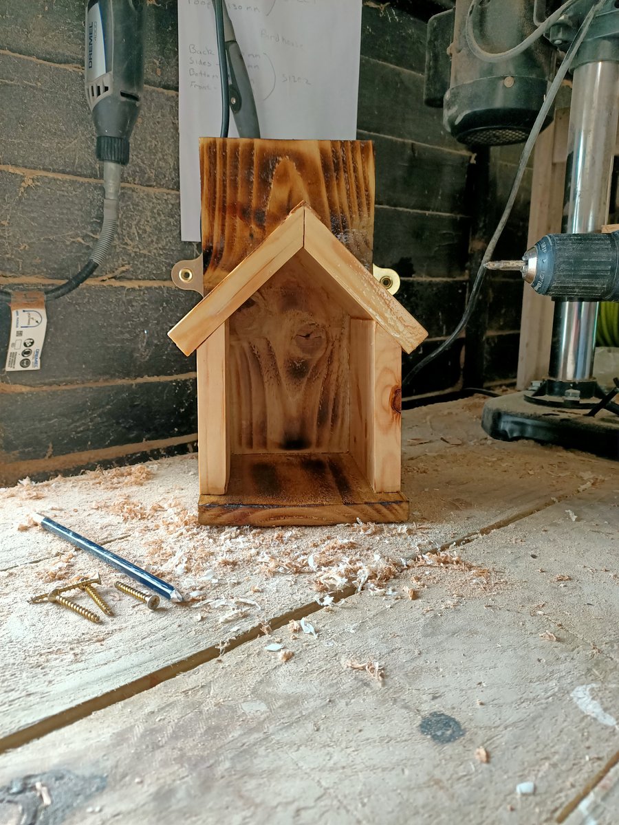 Birds on a tree wooden bird feeder with pyrography