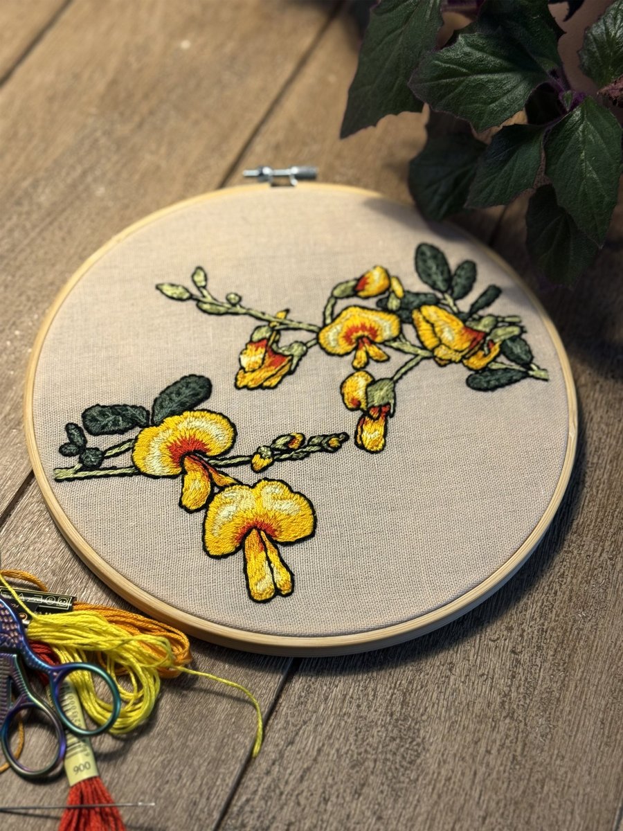 DIY Embroidery Kit: Golden Tip Australian Floral Design