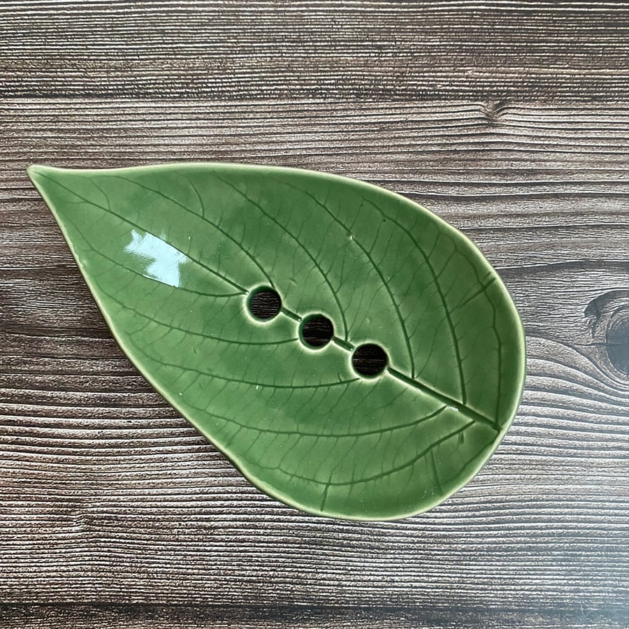 Perfectly Imperfect Handmade Ceramic Leaf Soap Dish