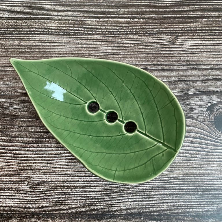 Perfectly Imperfect Handmade Ceramic Leaf Soap Dish