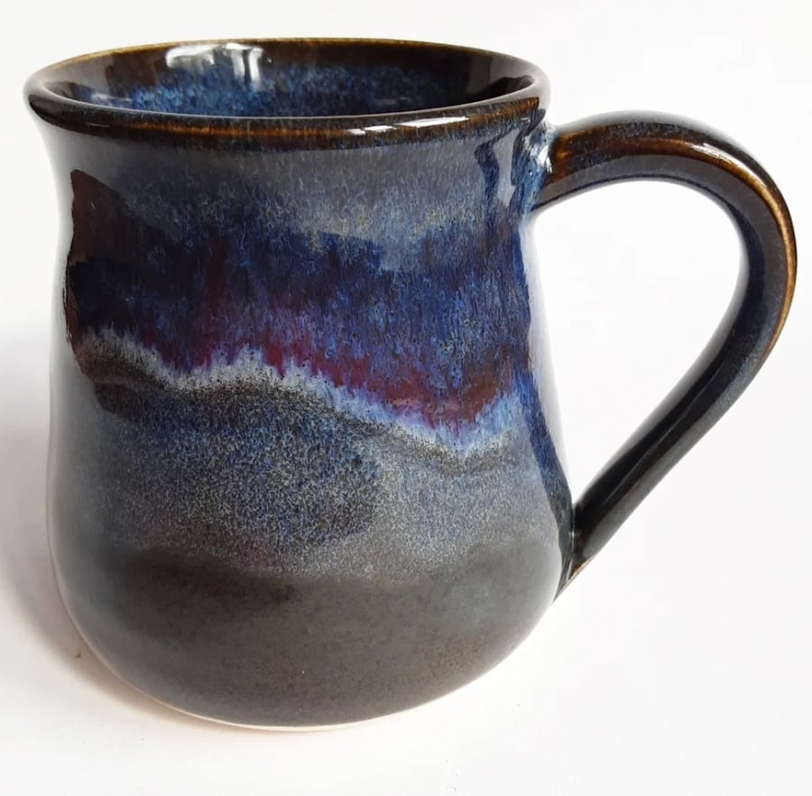 Blue Glazed Mug - Hand Thrown Stoneware Ceramic Mug 