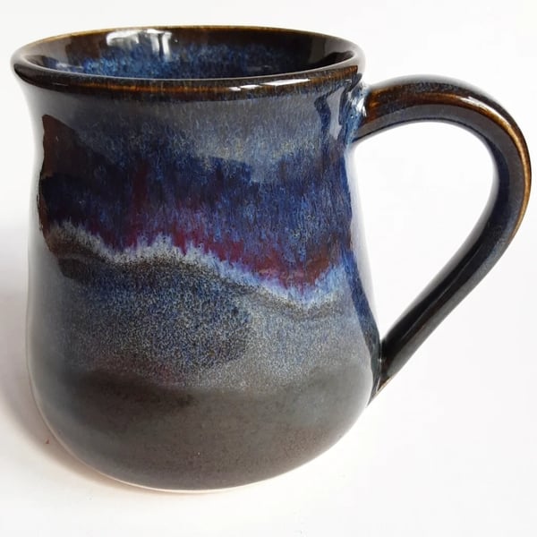 Blue Glazed Mug - Hand Thrown Stoneware Ceramic Mug 