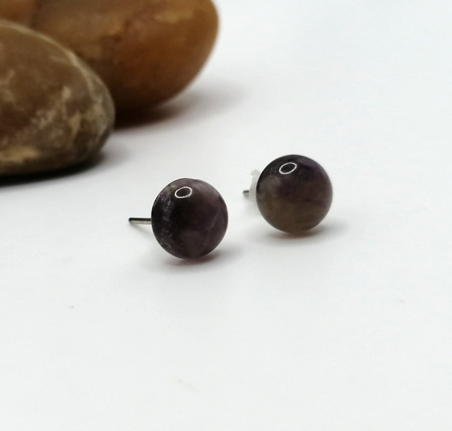 Amethyst Stud Earrings