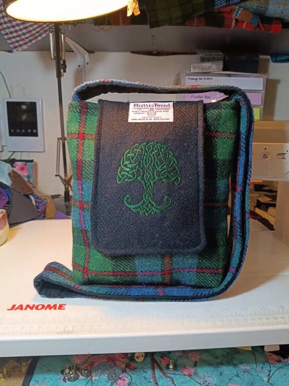 Harris tweed ancient Robertson tartan with tree of life