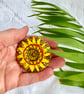 Hand Embroidered Sunflower Brooch - Image 4