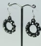 Black and Silver Wreath Earrings - Image 2