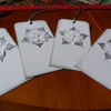 Pack of 4 White Poinsettia Gift Tags