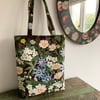 Vintage Belinda linen union tote with gingham lining