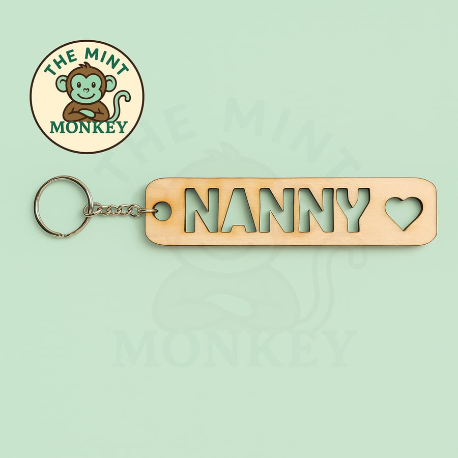 Personalised Wooden Name Keychain: Birch, Handmade in UK