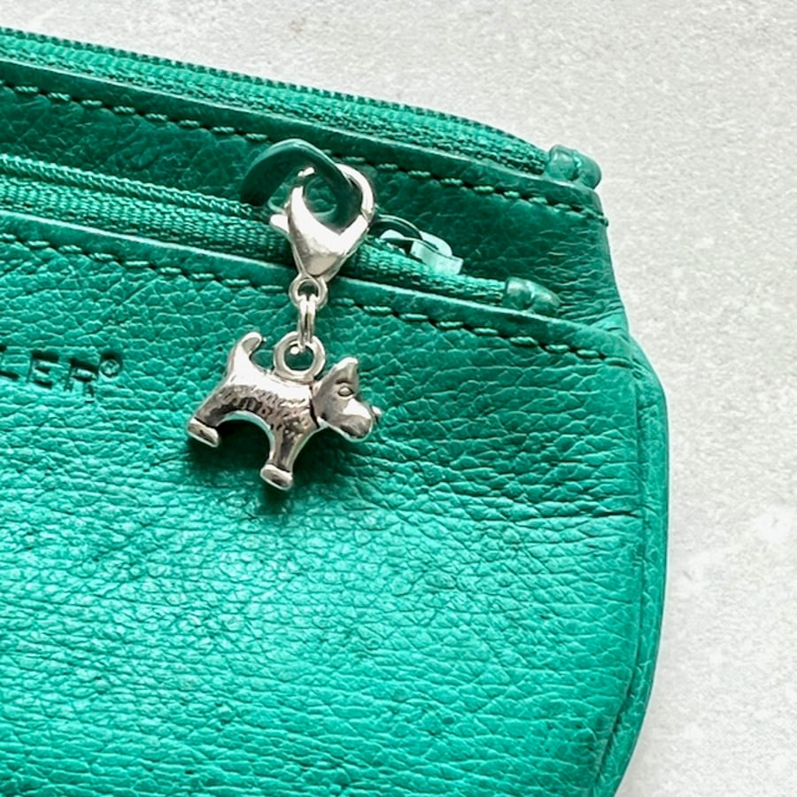 Scottie dog, zipper charm  purse  or bag charm accessory
