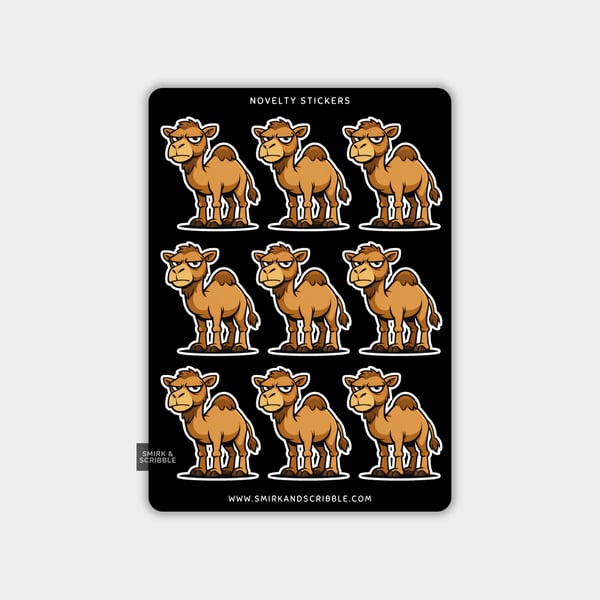 Funny Vinyl Sticker Sheet For Adults - Grumpy Camel
