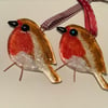 Fused glass Robin