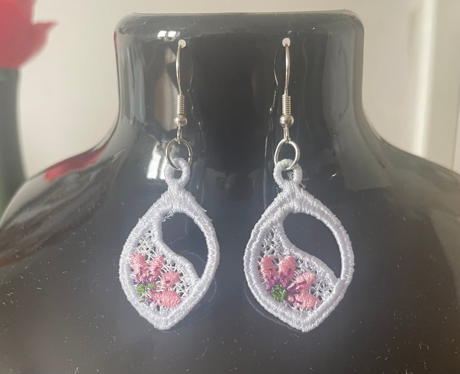 Homemade  Free Standing Lace Earrings