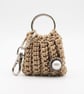 Handmade ribbed crochet bag charm key holder