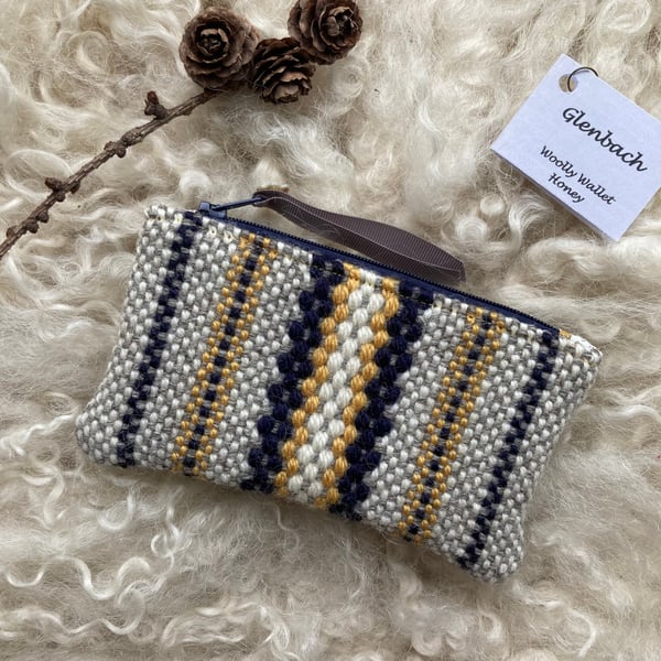 Woolly Wallet - Honey. Handwoven in Wales
