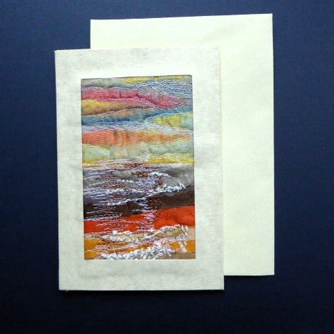 Individually Hand Crafted Textile Blank Card