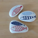Decoupaged 'Fish' Pebbles