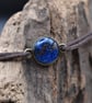 Harris Tweed Resin Bracelet, Blue, Adjustable Cotton Cord, Handmade in Scotland