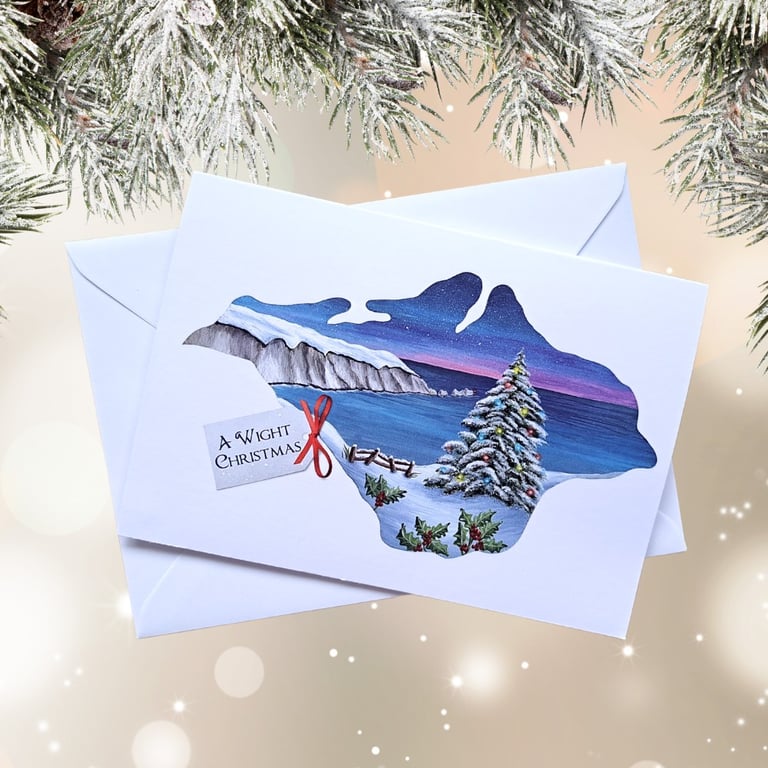 Isle of Wight Christmas Card - The Needles