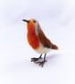 Christmas Robin Ornament, Rustic Winter Ornament, Soft Robin Figurine, Fibre Art - Image 8
