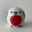 Small Wheel Thrown and Hand-Painted Ceramic Robin