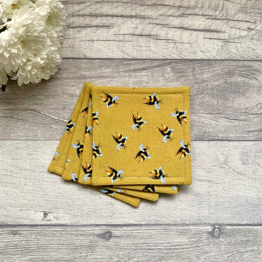 Set of 4 bee coasters