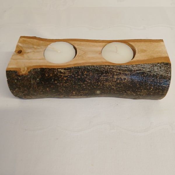live edge tealight holder