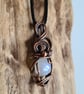 Handmade Natural Rainbow Moonstone & Copper Necklace Pendant Gift Boxed Crystal - Image 5