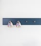 Shaker Peg Rail, Coat Rack, painted in Farrow & Ball Stiffkey Blue, Coat hook, W
