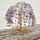 Wire Sodalite And Amethyst Willow Tree Sculpture