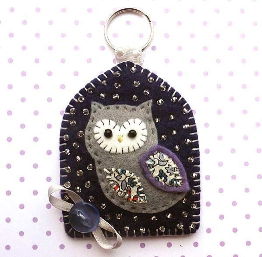 Felt Owl Keyring ... Handbag Charm