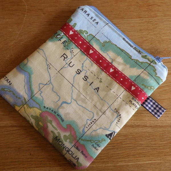 Small Russia map cosmetic bag