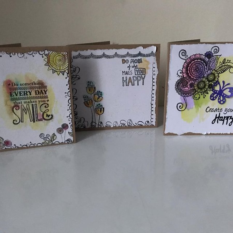3 Smiley Happy Cards - Any Occasion