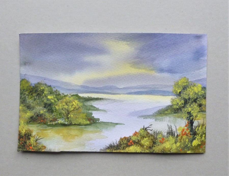 original watercolour landscape art painting ( ref F 414.J1 )