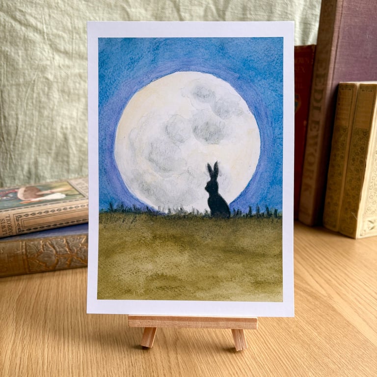 Moonlight Hare - Art Print A5 or A4