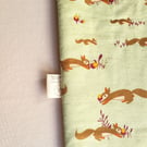 Handmade Sustainable Green Squirrel Baby Quilt Blanket