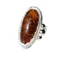 Suture Ammonite Fossil Ring Sterling Silver Adjustable Jewellery Gift Statement - Image 3