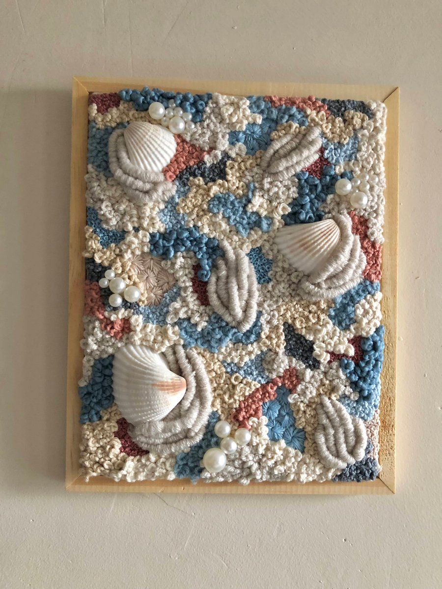 Celestial tides a 10x8 inch framed canvas art piece 