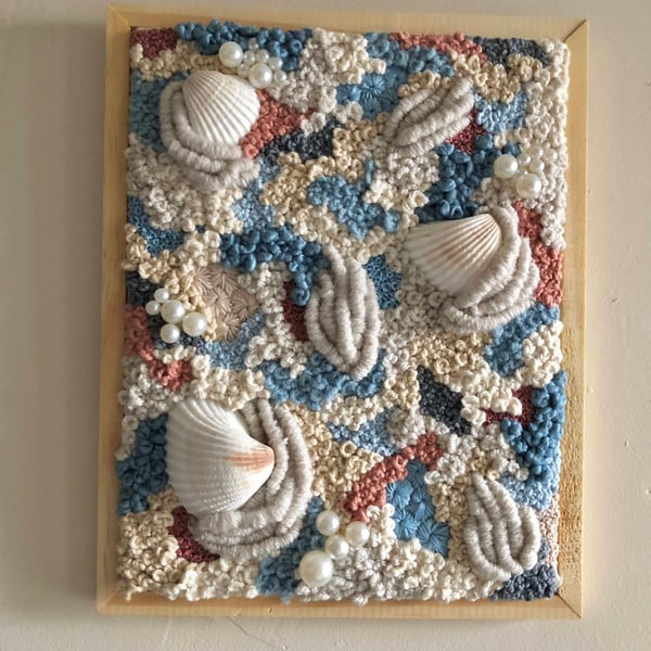 Celestial tides a 10x8 inch framed canvas art piece 