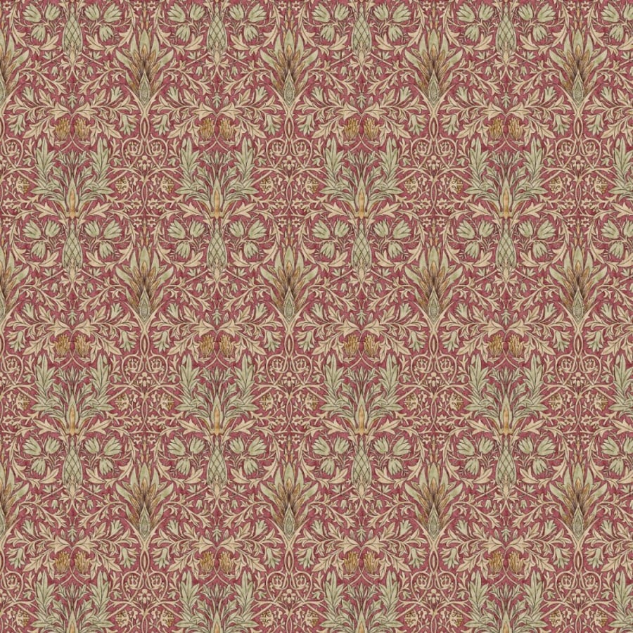 William Morris Design Snakeshead Tablecloths. 250 Oval x 135cm   Wine