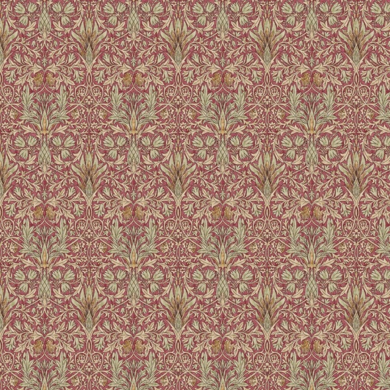 William Morris Design Snakeshead Tablecloths. 100 x 135cm   Wine