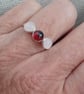 Rose quartz and garnet silver ring - Image 1